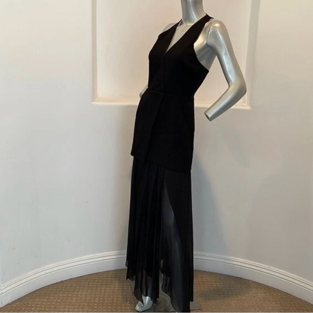 Halston Heritage Black Backless Dress